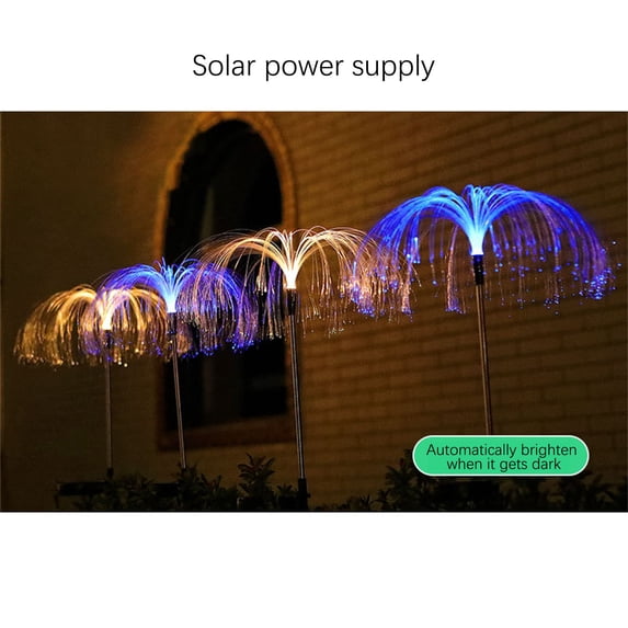 Aooww Solar Weeping Willow Firework Light, Outdoor Jellyfish Solar Garden Decorative Stake Lights for Walkway Pathway Backyard Christmas Decoration Parties