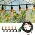 thumbnail image 1 of Micro Drip Irrigation Kit, Garden Irrigation System Plant Automatic Watering Kit with 32ft 1/4inch Blank Distribution Tubing Hose Adjustable Misting Sprinkler Nozzles for Greenhouse Patio, 1 of 8