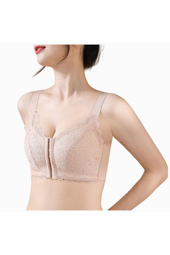2026 Front Closure Mastectomy Bra Women Wireless Post Surgery Pocket Bralette for Silicone Forms Prosthesis (Pink, 44)