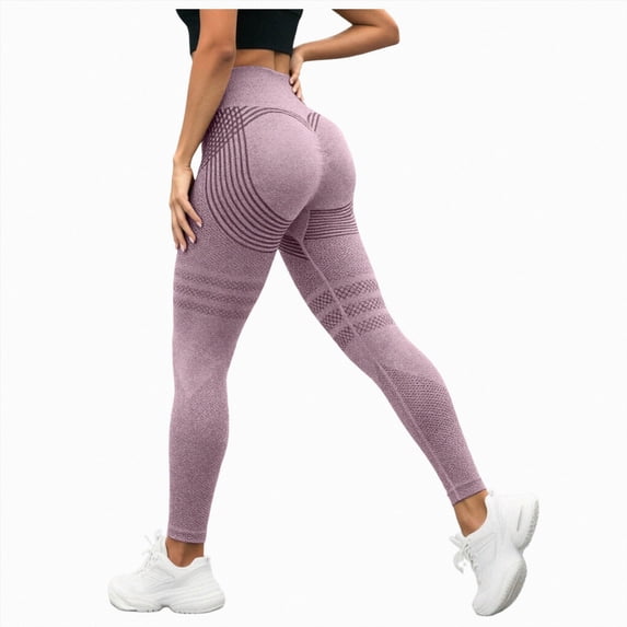 COMVALUE Anti Cellulite 3D Leggings Women with Resistance Bands Lifting Tummy Control Yoga Pants Purple for Size 3XL