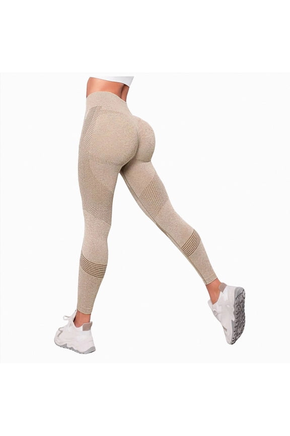 Anti Cellulite 3D Leggings Womens Butt Lifting Tummy Control Resistance Band Compression Workout Yoga Pants Khaki for Size M