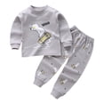thumbnail image 1 of COMVALUE Baby Kids Cozy Home Pajamas 3 6 12 18 Months 3T 4T 5T 6T Skateboard Animal Print Long Sleeve Top and Cuffed Pants 2Pcs Sleep Set, 1 of 4