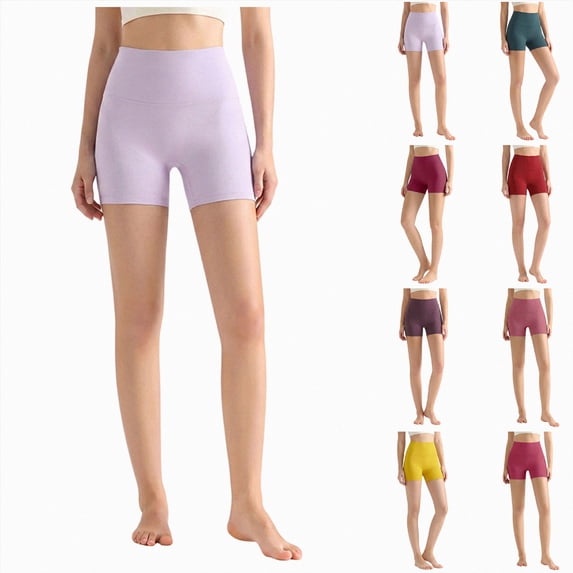 COMVALUE Biker Shorts 6" - High Waisted Workout Running Volleyball Spandex Yoga Womens Pink L