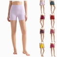 thumbnail image 1 of COMVALUE Biker Shorts 6" - High Waisted Workout Running Volleyball Spandex Yoga Womens Wine L, 1 of 9