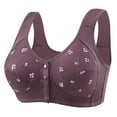 thumbnail image 1 of COMVALUE Bras for Older Women Front Closure Push Up Wireless Bra Comfortable Convenient Front Button Bra (Purple, 6XL), 1 of 2