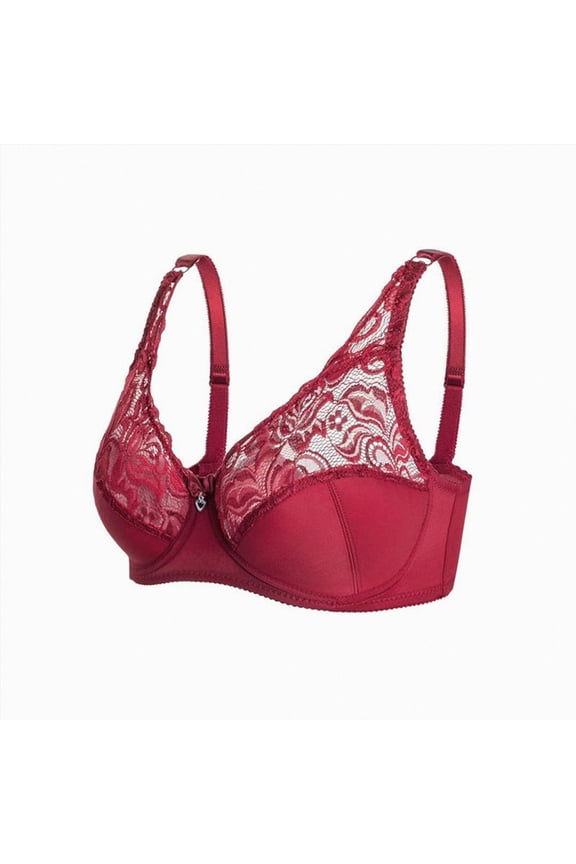 Breast Form Pocket Bra Mastectomy Bra (Red, 80D)
