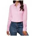 thumbnail image 1 of COMVALUE Button Down Shirts for Women 2026 Classic Fit Dress Shirt Work Business Casual Long Sleeve Blouse Tops (RD1, 4XL), 1 of 5