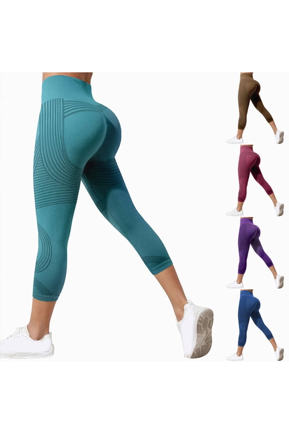 Capri Leggings Anti Cellulite 3D Resistance Band Leggings for Women Compression Tummy Control Butt Lifting Yoga Pants Navy for Size S