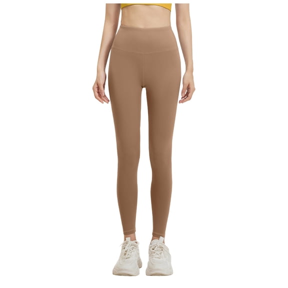 COMVALUE Compression Yoga Pants in High Waist Athletic Pants Tummy Control Stretch Workout Yoga Legging (Z01-Coffee, XL)