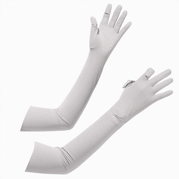 COMVALUE Cooling Arm Sleeves for Men Women, Sun Protection UV Sleeves, Breathable Summer Ice Silk Arm Light Gray One Size
