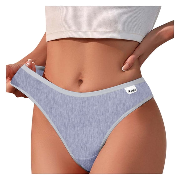 COMVALUE Cotton Thongs for Women Breathable Low Rise Bikini Lady Panties Womens Underwear (Dark Gray, XL)