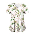 thumbnail image 1 of COMVALUE Cozy Fit Plus Size Scrub Shirts Medical Uniforms Tops Print Scrubs with Design (White, XXL), 1 of 7