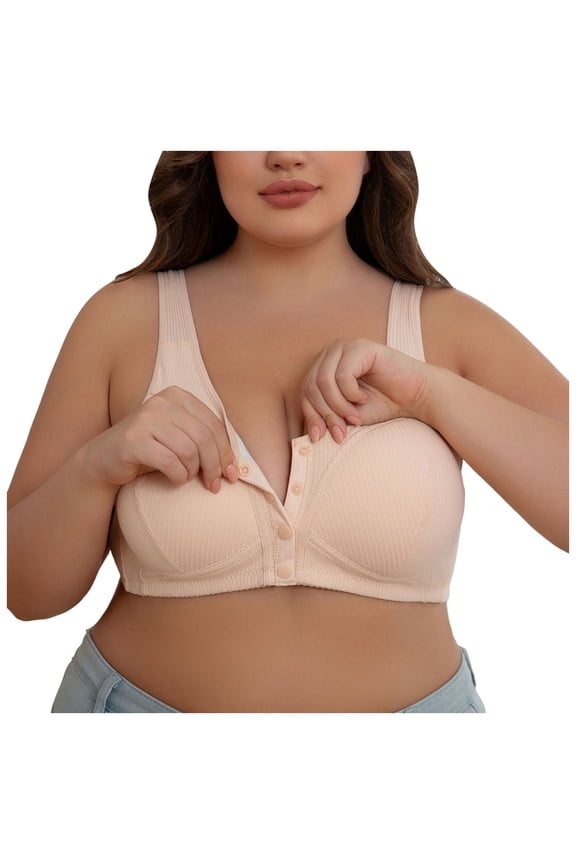 Daisy Bra for Seniors 2026 Front Snap Closure Bras, Front Snaps Daisy Bras (Beige, 54)