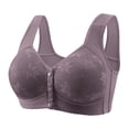 thumbnail image 1 of COMVALUE Daisy Bras for Older Women Front Closure No Underwire Comfortable Full Coverage Push Up Breathable Bralette (Purple, 42), 1 of 5