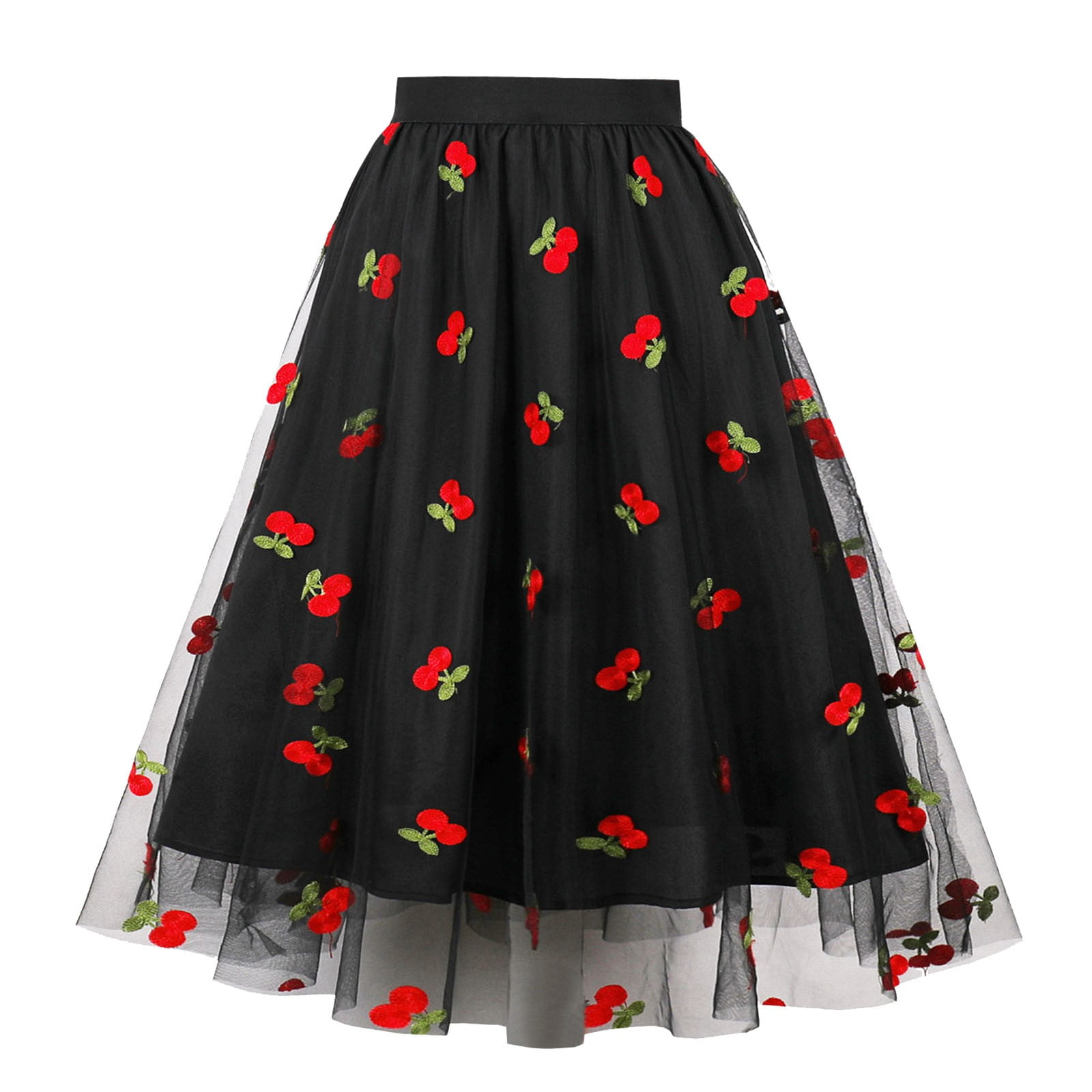 COMVALUE Embroidered Skirts for Women Plus Size Vintage 1950s Floral ...