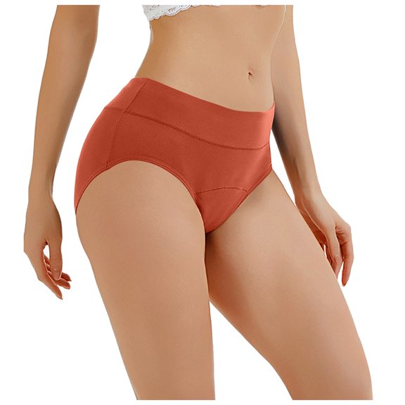 COMVALUE Everyday Shaping Thong Core Control Shapewear Underwear - Invisible Under Clothes Seamless Design (Orange, M)