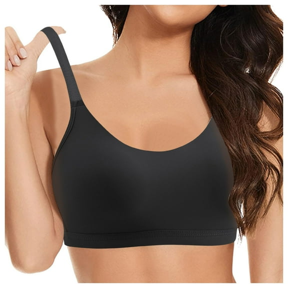 COMVALUE Full Coverage Bra Wireless Seamless Unlined Comfort Sports Bra (Black, 42)