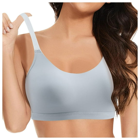 COMVALUE Full Coverage Bra Wireless Seamless Unlined Comfort Sports Bra (Grey, 36)
