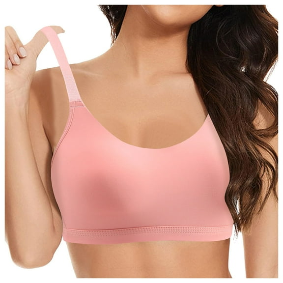 COMVALUE Full Coverage Bra Wireless Seamless Unlined Comfort Sports Bra (Pink, 42)