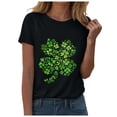 thumbnail image 1 of COMVALUE Funny Cute Shamrock Irish Graphic Tee Top for Women St Patricks Day Shirt (Black, S), 1 of 8