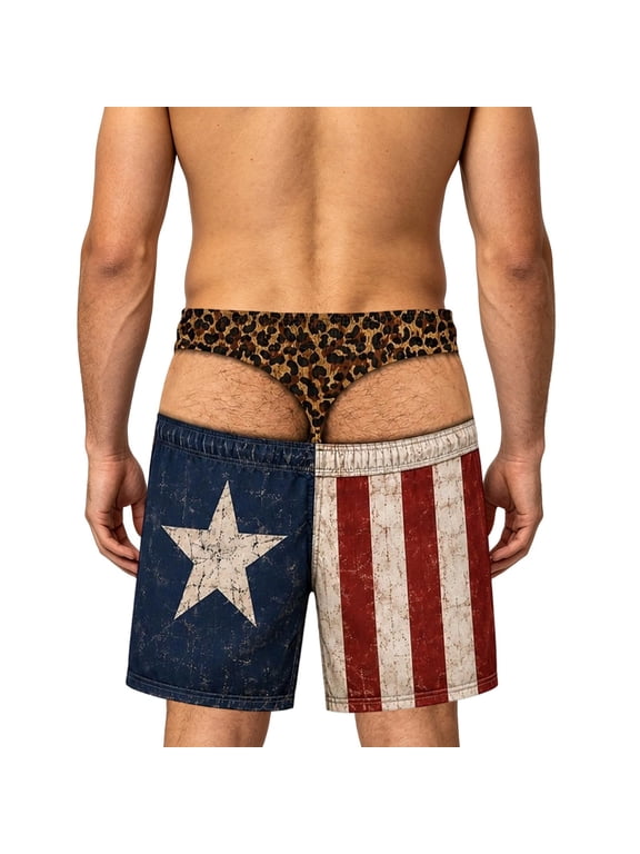 Funny Swim Trunks Mens Hairy Legs 3D Print Beach Shorts Hairy Swimsuit Ugly Print Fake Briefs Prank Swimsuit Fake Thong for Prank Gift Pool Parties Beach Vacation Halloween (Dark Blue, L)