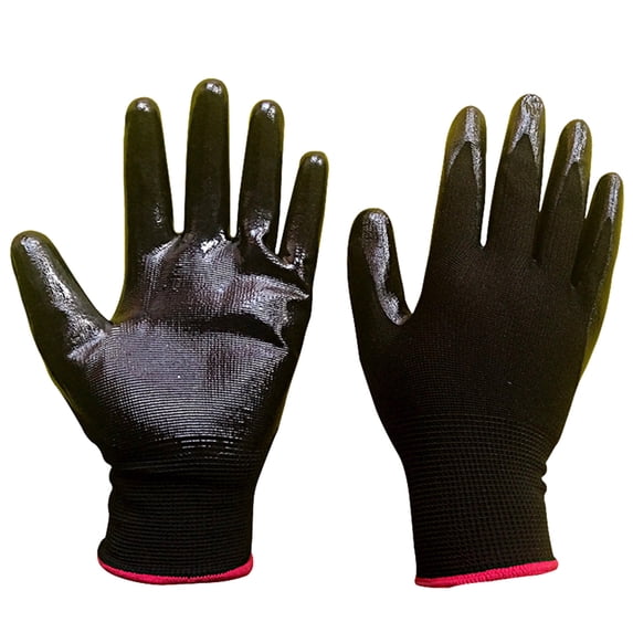 COMVALUE Gloves for Compression Stockings Enhanced Grip with Raised Ridge Palms (Black, One Size)