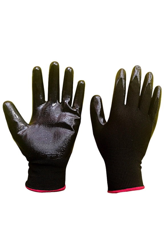 Gloves for Compression Stockings Enhanced Grip with Raised Ridge Palms (Black, One Size)