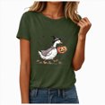 thumbnail image 1 of COMVALUE Halloween Oversized T Shirts for Women Fall Pumpkin Tops Shirt with Graphic Tees Outfits (Army Green, L), 1 of 9