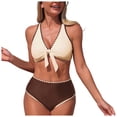 thumbnail image 1 of COMVALUE High Waisted Bikini Sets for Women Tummy Control Swimsuits Tie Knot High Rise 2026 Two Piece Bathing Suits (XL, Coffee), 1 of 7