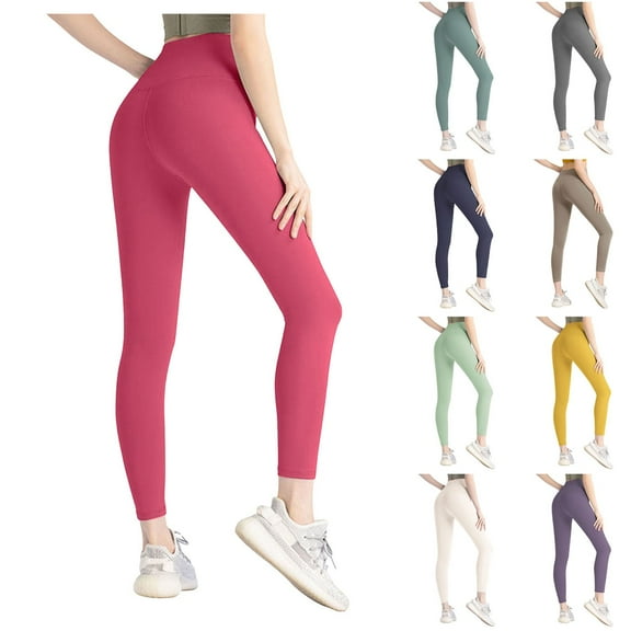 COMVALUE High Waisted Leggings for Women- Soft Through Yoga Pants for Gym Workout Running (Purple, XXL)