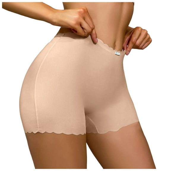 COMVALUE High Waisted Seamless Underwear for Women Soft Stretch No Show Panties Full Coverage Ladies Briefs 1 Pack (Beige, S)