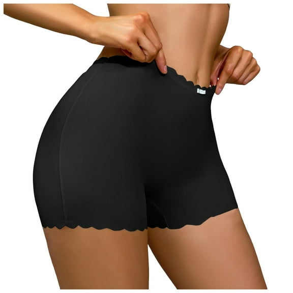 COMVALUE High Waisted Seamless Underwear for Women Soft Stretch No Show Panties Full Coverage Ladies Briefs 1 Pack (Black, L)