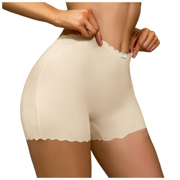 COMVALUE High Waisted Seamless Underwear for Women Soft Stretch No Show Panties Full Coverage Ladies Briefs 1 Pack (Light Yellow, M)