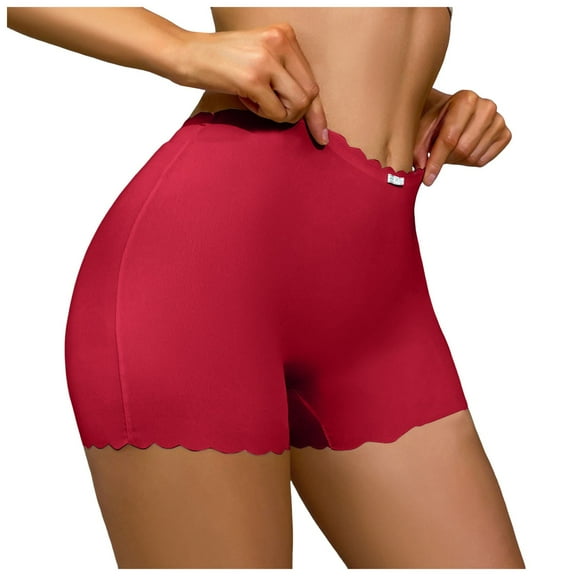 COMVALUE High Waisted Seamless Underwear for Women Soft Stretch No Show Panties Full Coverage Ladies Briefs 1 Pack (Wine, L)