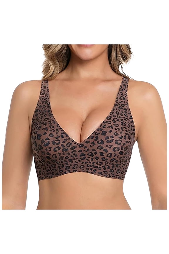 Everyday Comfort Jelly Wireless Bra Deep V No Underwire Seamless Plunge Push Up T-Shirt Bra with Adjustable Straps (Black, 4XL)