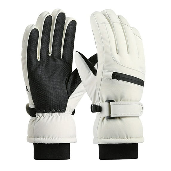 COMVALUE Women Ski Glove Touchscreen Windproof and Waterproof Gloves Snow Glove for Skiing Cycling Snowboard for Women Men (Beige, One Size)