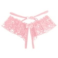 thumbnail image 1 of COMVALUE Lace Thongs for Women Strap Cheeky Underwear Floral Lace Panties Hollow Out G-String (Pink, One Size), 1 of 3