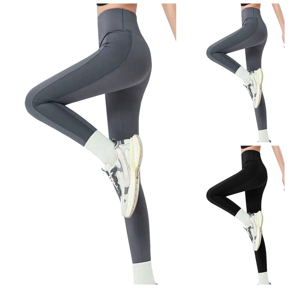 COMVALUE Leggings Women Soft Tummy Control High Waisted Winter Thermal Warm Yoga Pants for Workout Hiking (Grey, S)