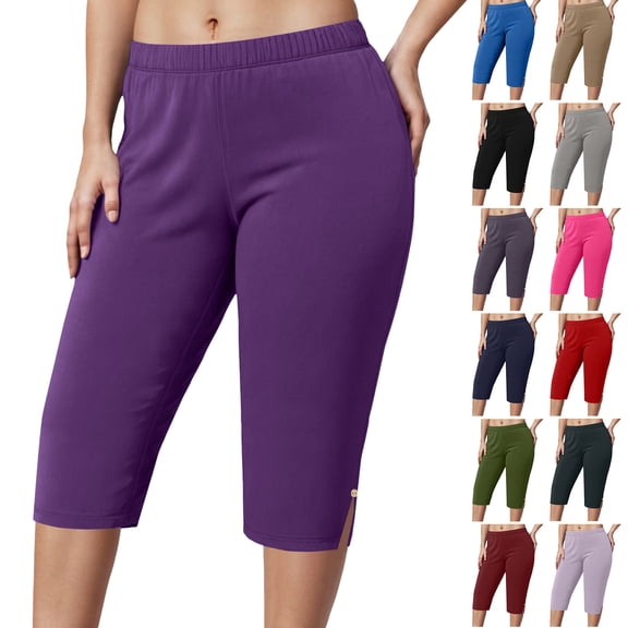 COMVALUE Leggings Women's High Waist Leggings Soft Solid Pants (Black, 3XL)