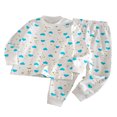 thumbnail image 1 of COMVALUE Little Girls Fall Pajama Outfit 3 6 12 18 24 Months 3T 4T 5T 6T Cloud Print Long Sleeve Top and Ribbed Cuff Matching Sleep Pants, 1 of 4