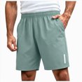 thumbnail image 1 of COMVALUE Men's Athletic Running Shorts Gym Workout 7"/9"/5" Quick Dry Lightweight Sports Basketball Tennis 3 Zipper Pockets Mint Green for Size S, 1 of 5