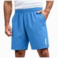 thumbnail image 1 of COMVALUE Men's Athletic Running Shorts Gym Workout 7"/9"/5" Quick Dry Lightweight Sports Basketball Tennis 3 Zipper Pockets Sky Blue for Size L, 1 of 5