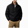 thumbnail image 1 of COMVALUE Men's Lightweight Quarter Zip Pullover Casual Windbreaker for Running Golf Jackets with 3 Pockets (Black, XS), 1 of 7