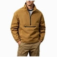 thumbnail image 1 of COMVALUE Men's Lightweight Quarter Zip Pullover Casual Windbreaker for Running Golf Jackets with 3 Pockets (Brown, XL), 1 of 7