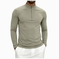 thumbnail image 1 of COMVALUE Men's Long Sleeve Athletic Shirts 1/4 Pullover Zip Sun Protection Rash Guard UPF 50+ Outdoor Running T-Shirts (Light Green, 4XL), 1 of 7