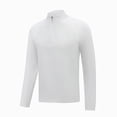 thumbnail image 1 of COMVALUE Men's Long Sleeve Athletic Shirts 1/4 Pullover Zip Sun Protection Rash Guard UPF 50+ Outdoor Running T-Shirts (White, L), 1 of 7
