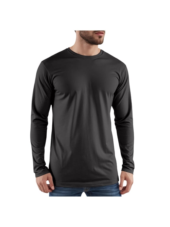 Men's Long Sleeve Moisture Wicking Athletic Shirts, Dry Fit Long Sleeve UV Protection Shirts Men for Workout, Running, Hiking (Black, M)