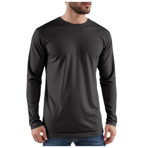 COMVALUE Men's Long Sleeve Moisture Wicking Athletic Shirts, Dry Fit Long Sleeve UV Protection Shirts Men for Workout, Running, Hiking (Black, S)