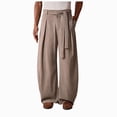 thumbnail image 1 of COMVALUE Men's Summer Pleated Linen Wide Leg Pants Loose Fit Draped Retro Casual Trousers (Khaki, XL), 1 of 7