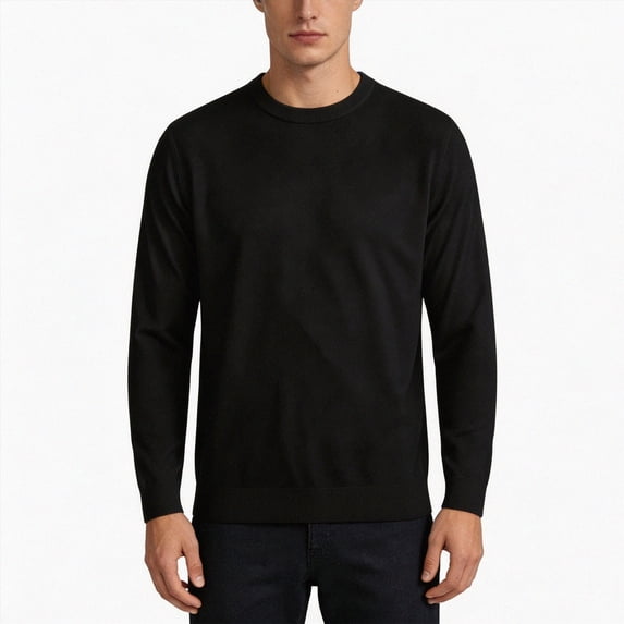 COMVALUE Mens Classic Crew Neck Knit Pullover Regular Fit Long Sleeve Solid Color Sweater For All Season Daily Use